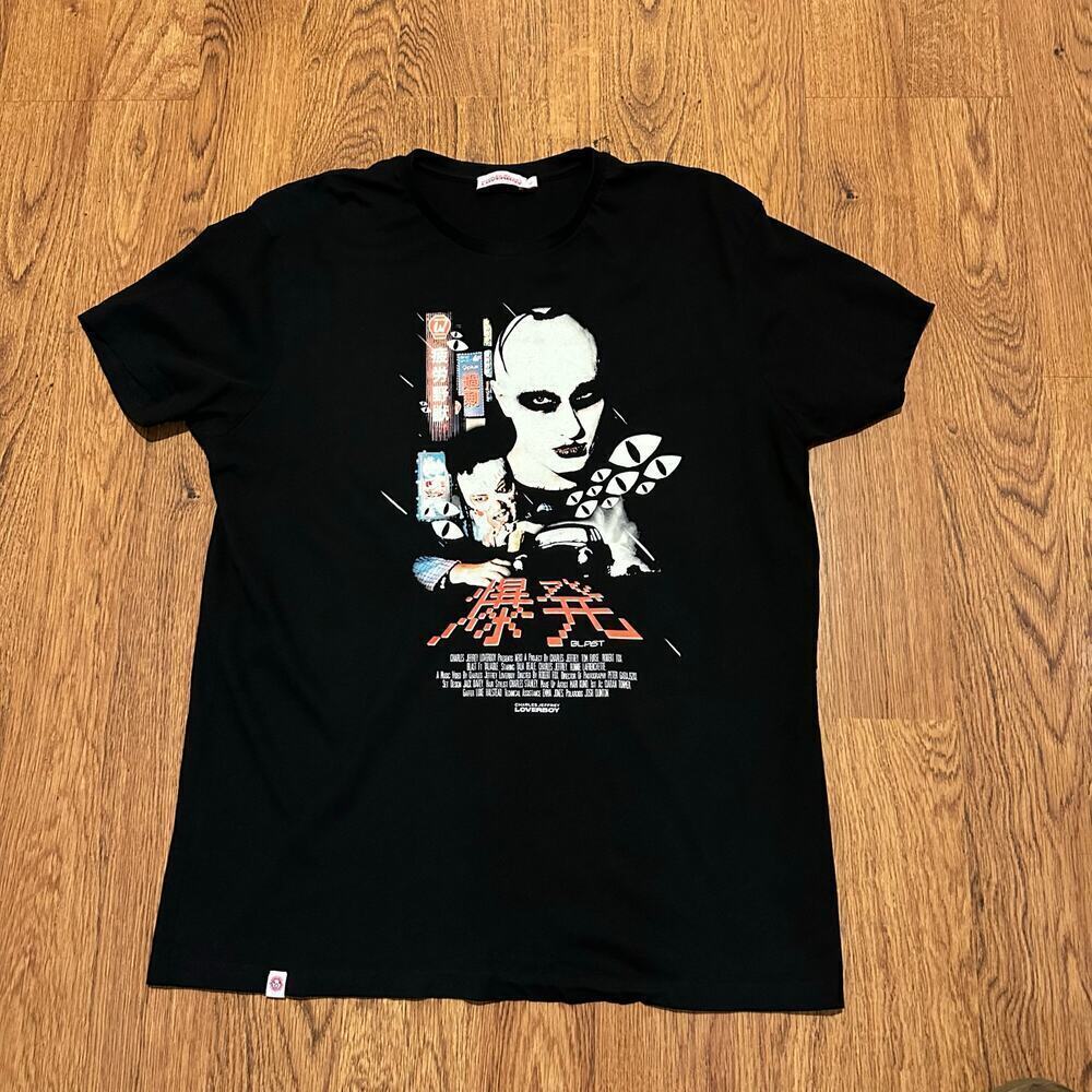 Charles Jeffrey Loverboy Black short sleeve graphic shirt size large